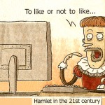 CARTOON HAMLET TO LIKE OR NOT TO LIKE CANVAS crop