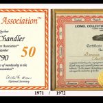 DENNIS CHANDLER CHARTER MEMBER LIONEL CLUB OF AMERICA TCA MEMBER CERTIFICATES