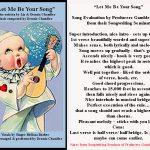 LET ME BE YOUR SONG BY LIZ AND DENNIS CHANDLER A1