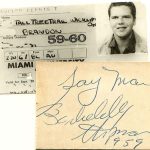 DENNIS CHANDLER BO DIDDLEY SIGNED COLLEGE ID