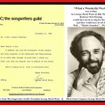 DENNIS CHANDLER SONGWRITING MENTOR GEORGE DAVID WEISS LETTER OF THANKS