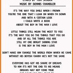 DENNIS CHANDLER TOM SCHUCK SONG THE BOY IN THE MAN I LOVE LYRIC SHEET sm
