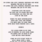 DENNIS CHANDLER PHIL SMOLUK SONG FRIENDS FREEDOM AND MUSIC LYRIC SHEET